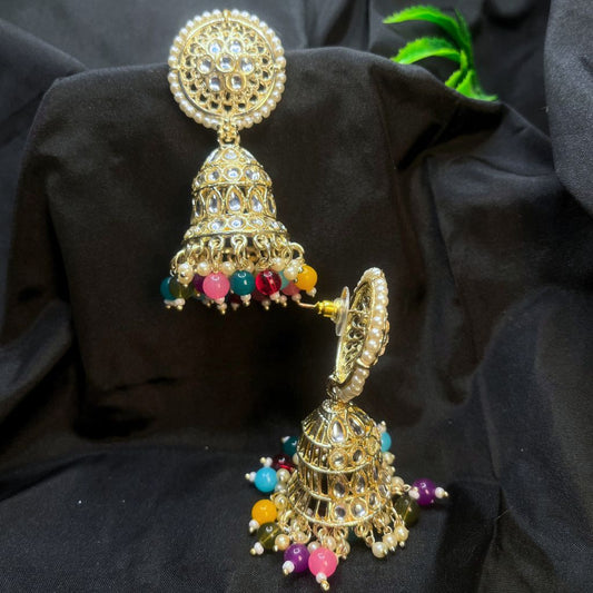Multi Color Kundan Earrings