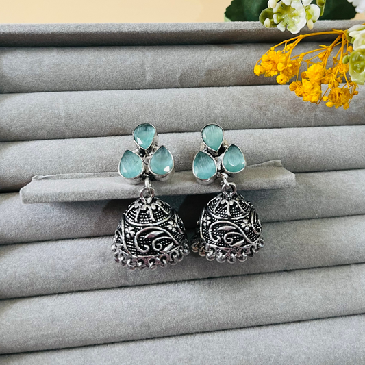 Aqua Blue Jhumki Earring