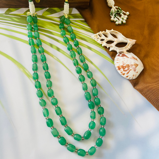 Double Layered Mint Beads Necklace