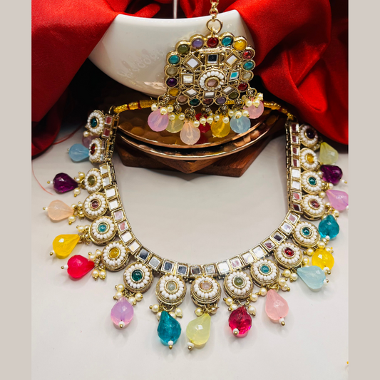 Designer Choker Set with Maang Tikka