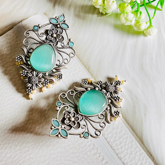 Butterfly Design Monalisa Stone Stud Earrings