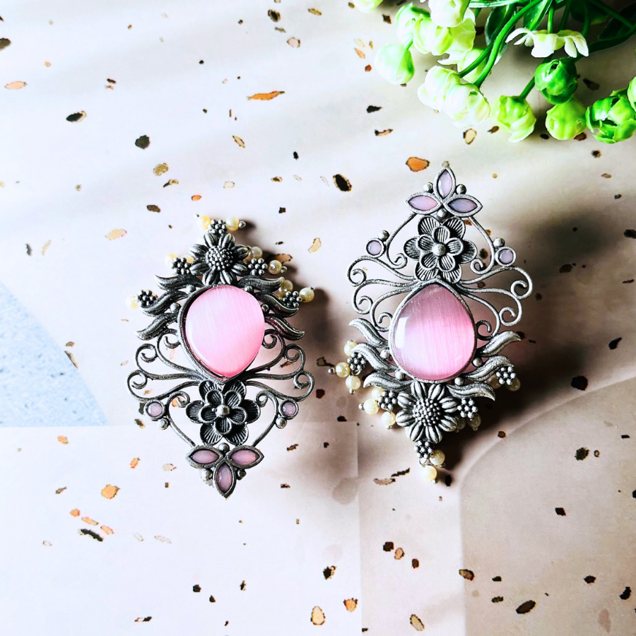 Butterfly Design Monalisa Stone Stud Earrings