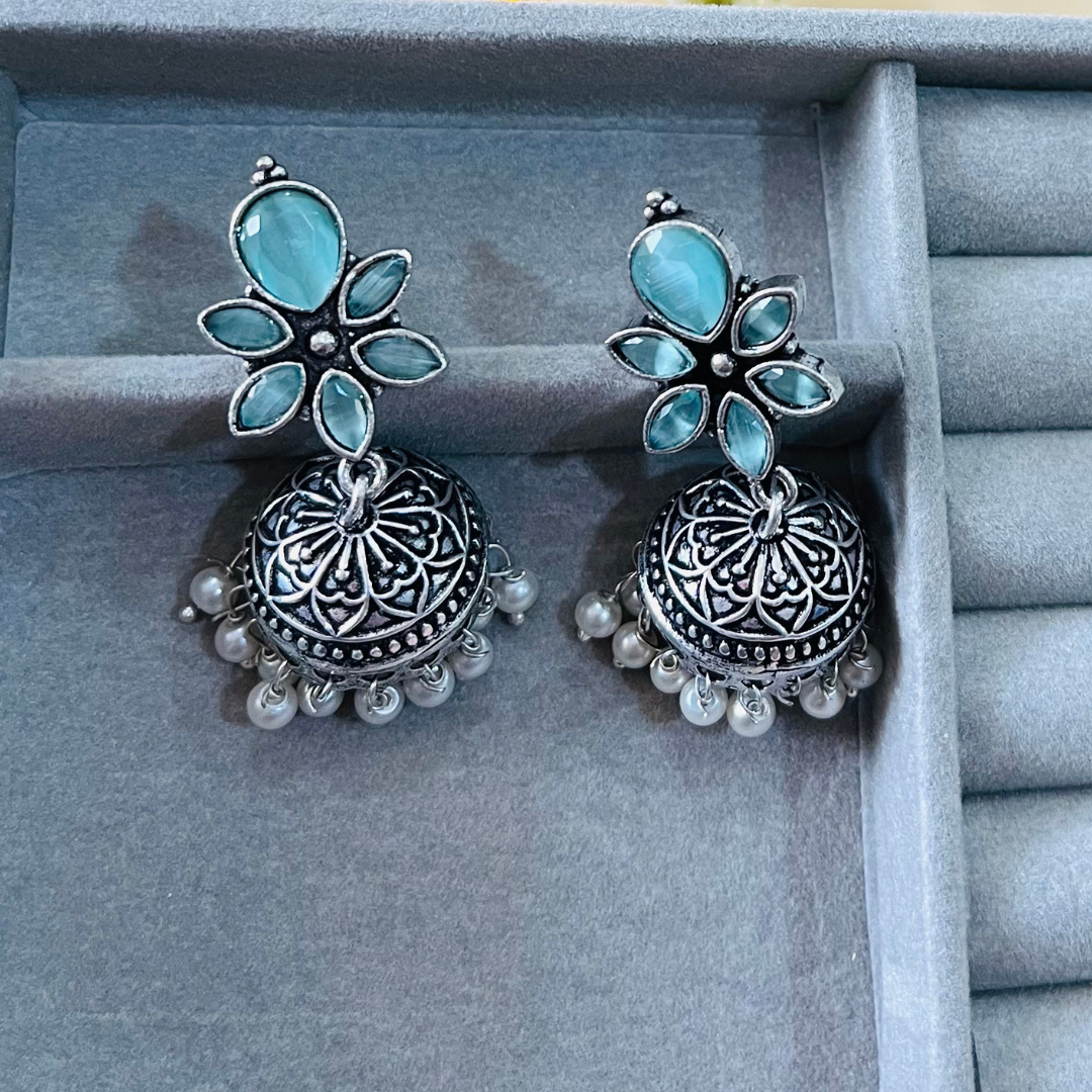Blue Lightweght Jhumki Earring