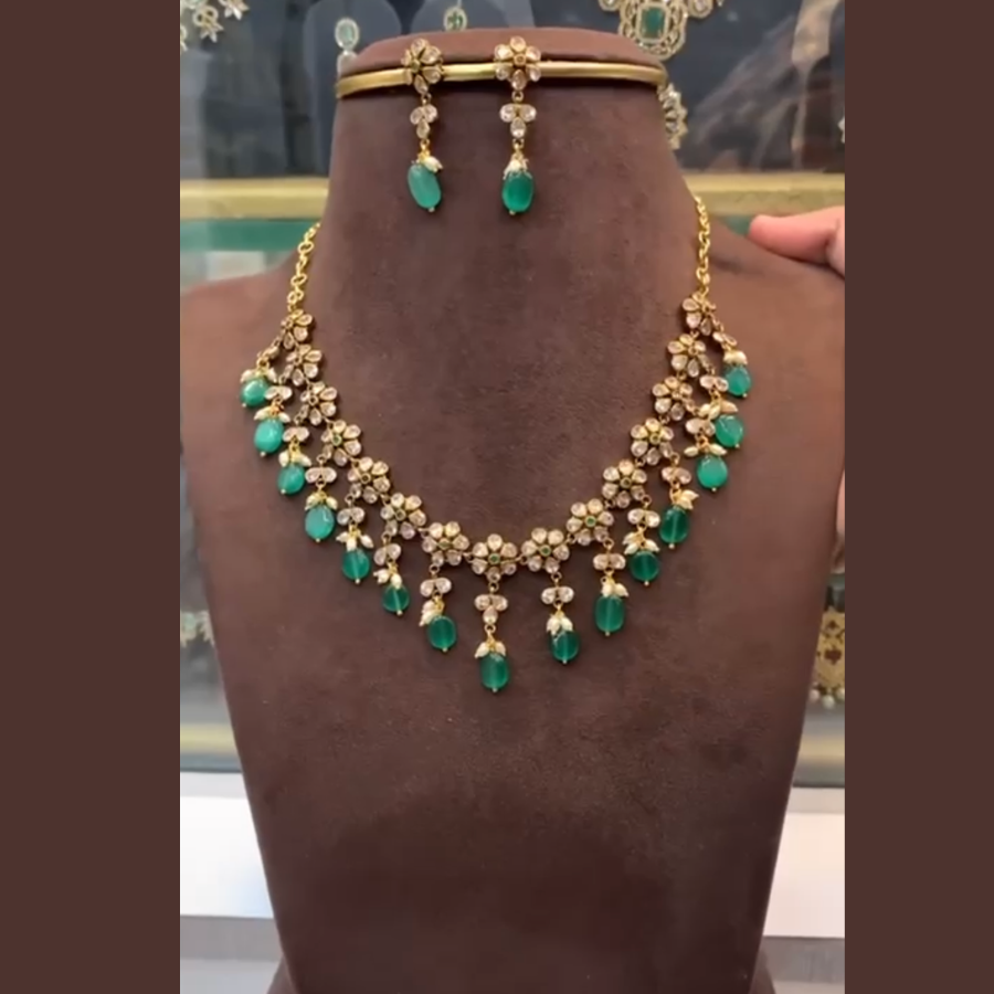 Moissanite Polki Jewellery Set