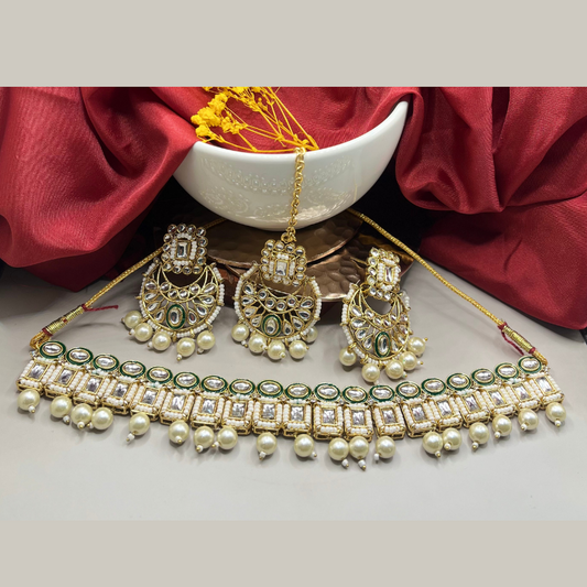 Choker Chandbali Set with Maang Tikka
