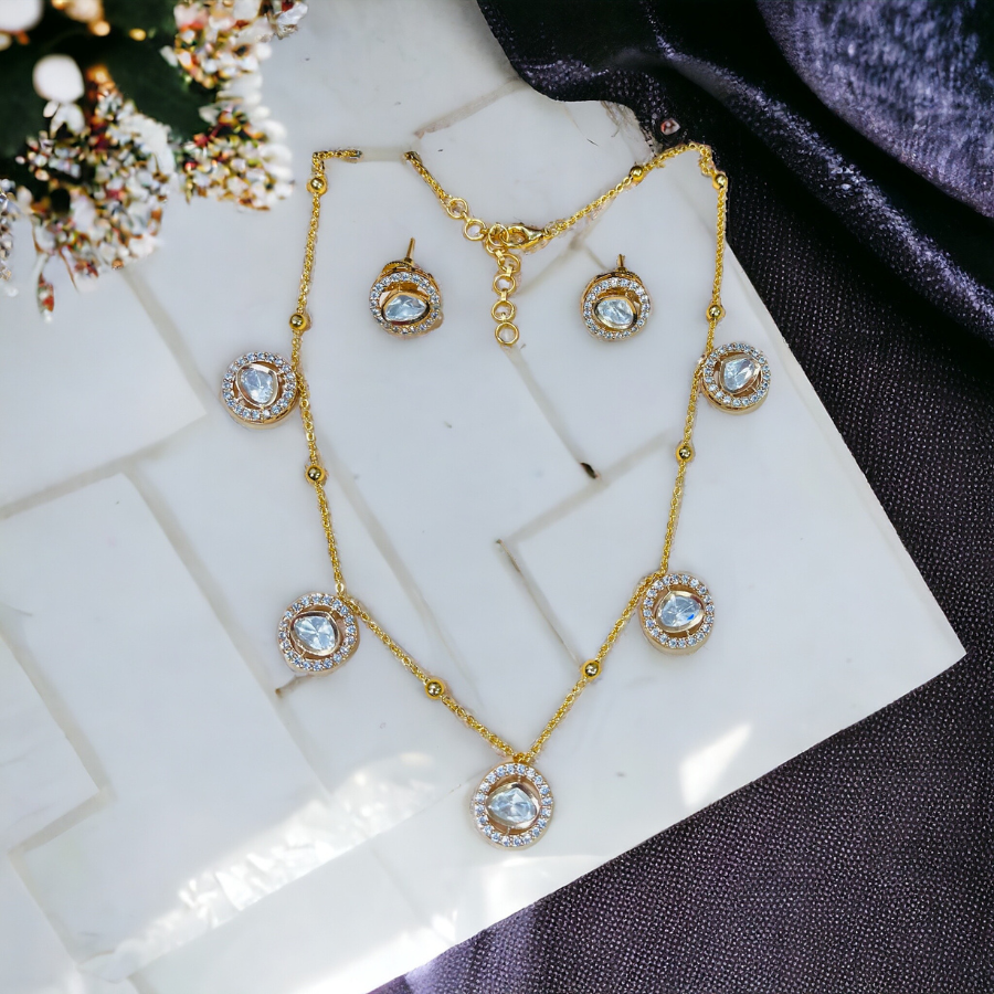 Moissanite Sleek Necklace Set