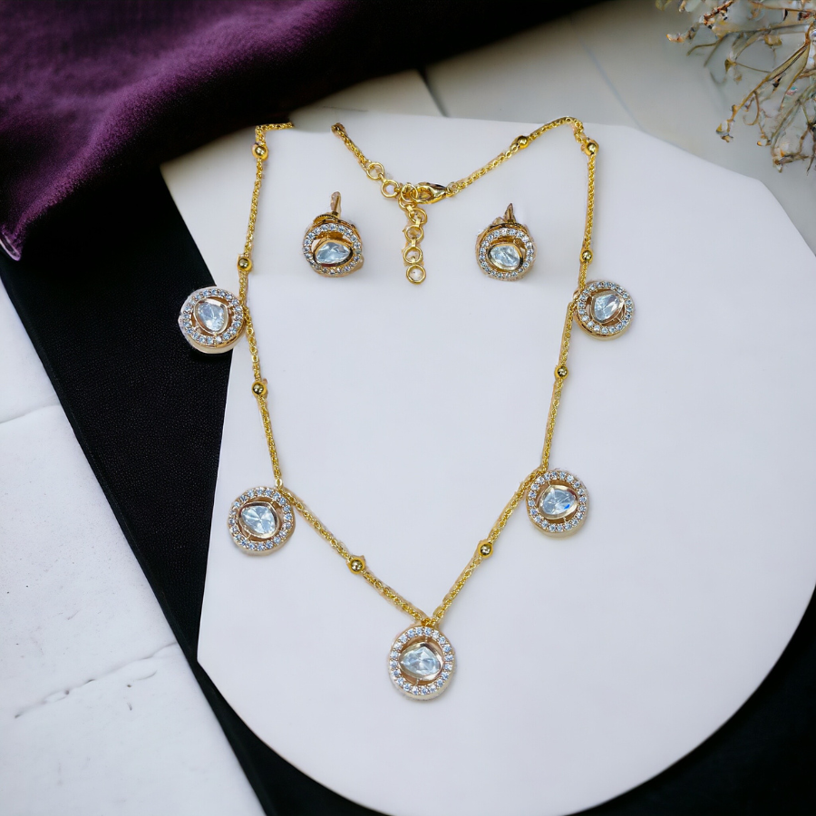 Moissanite Sleek Necklace Set