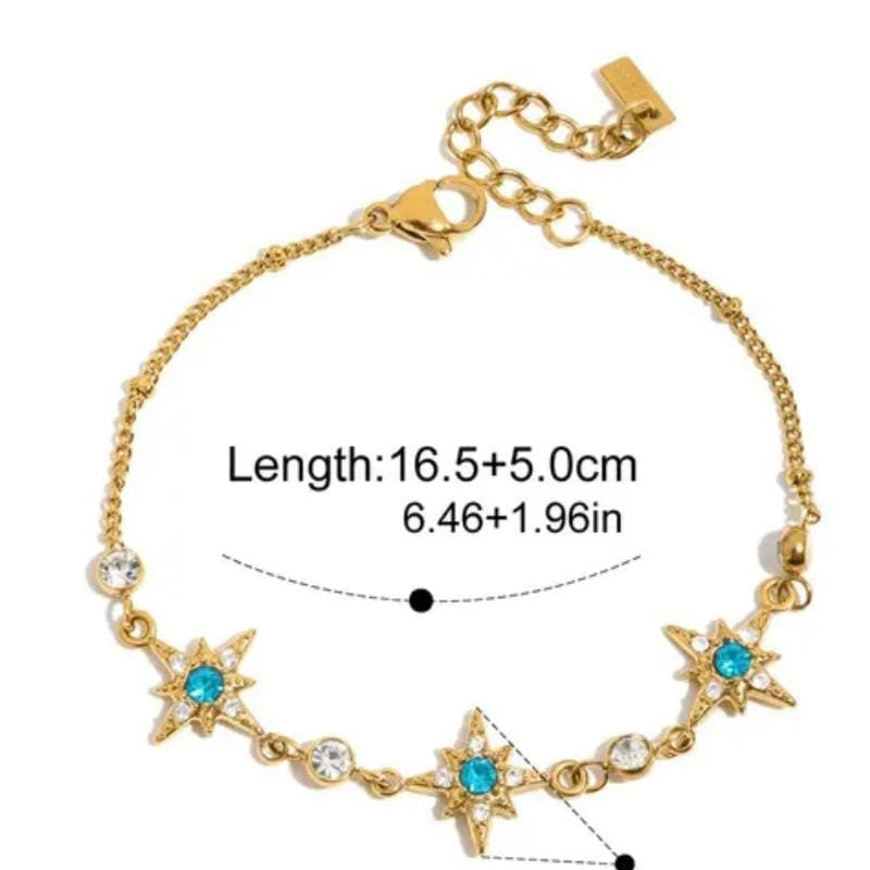Blue Stone Chain Bracelet