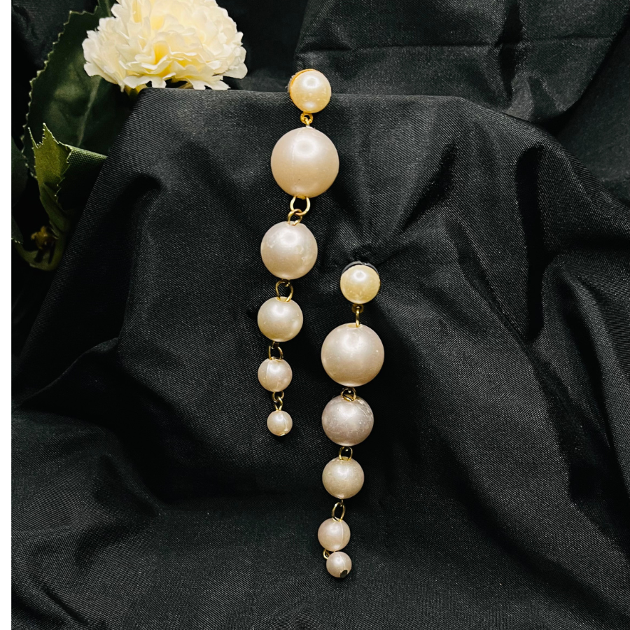 Gold-Plated Pearl Dangler Earrings