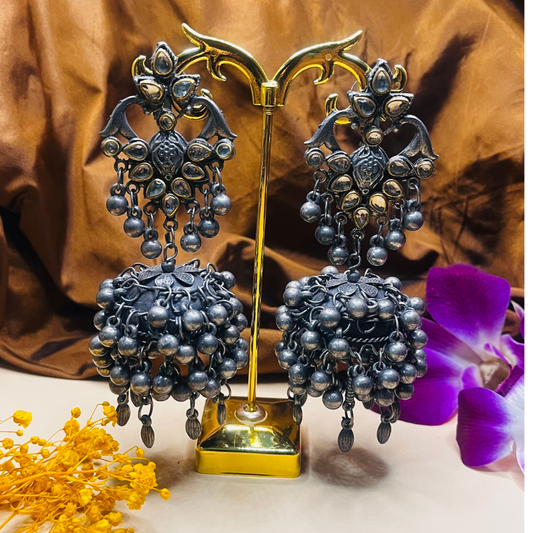 Dual Toned Oxidized Jhumkas