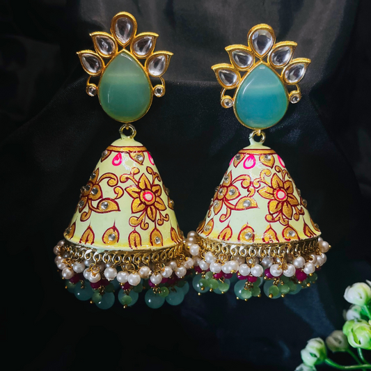 Celebrity Style Meena Jhumka Earrings