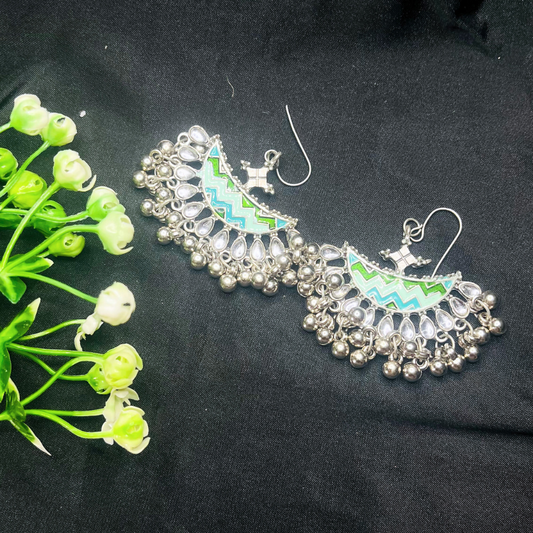 Silver-Toned Classic Chandbalis Earrings