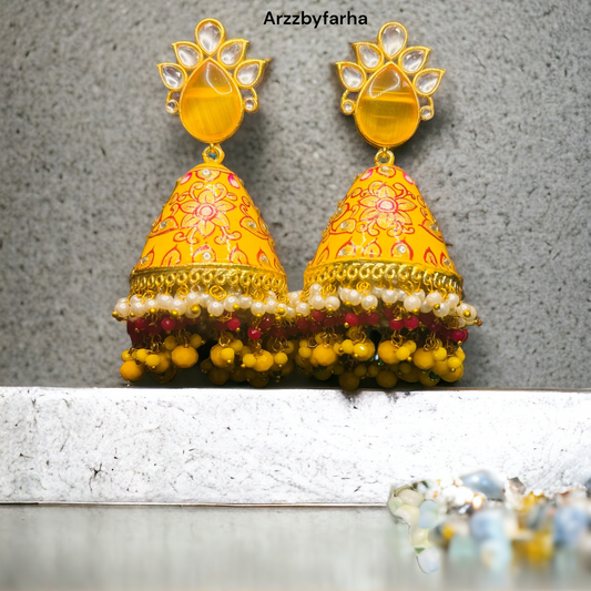 Celebrity Style Meena Jhumka Earrings