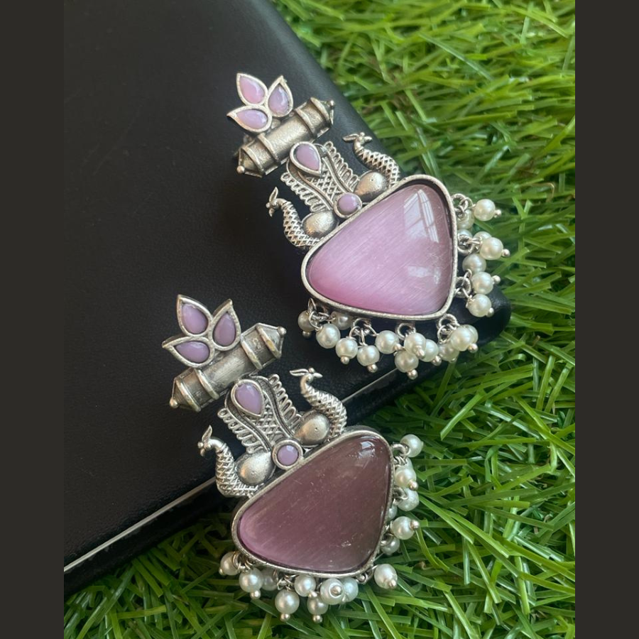 Monalisa Stone Silver Earring