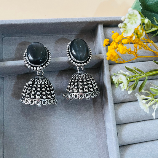 Grey Jhumki Earring