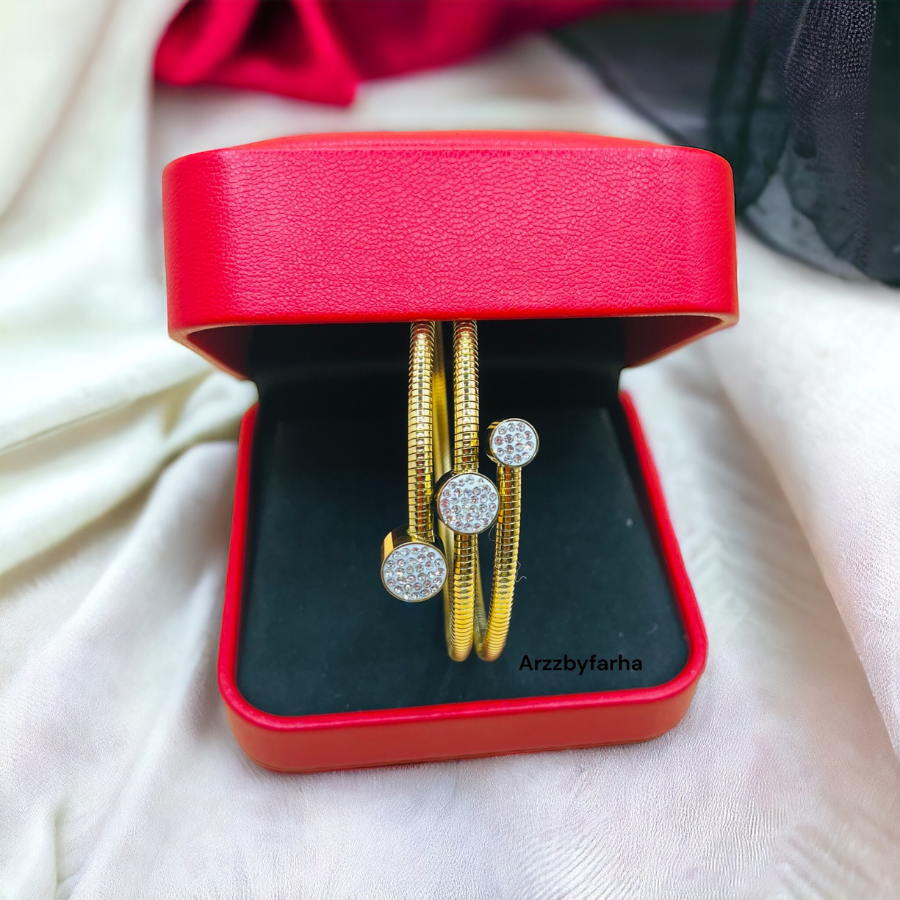 18k Gold Platted Crystal Cuff Bracelet