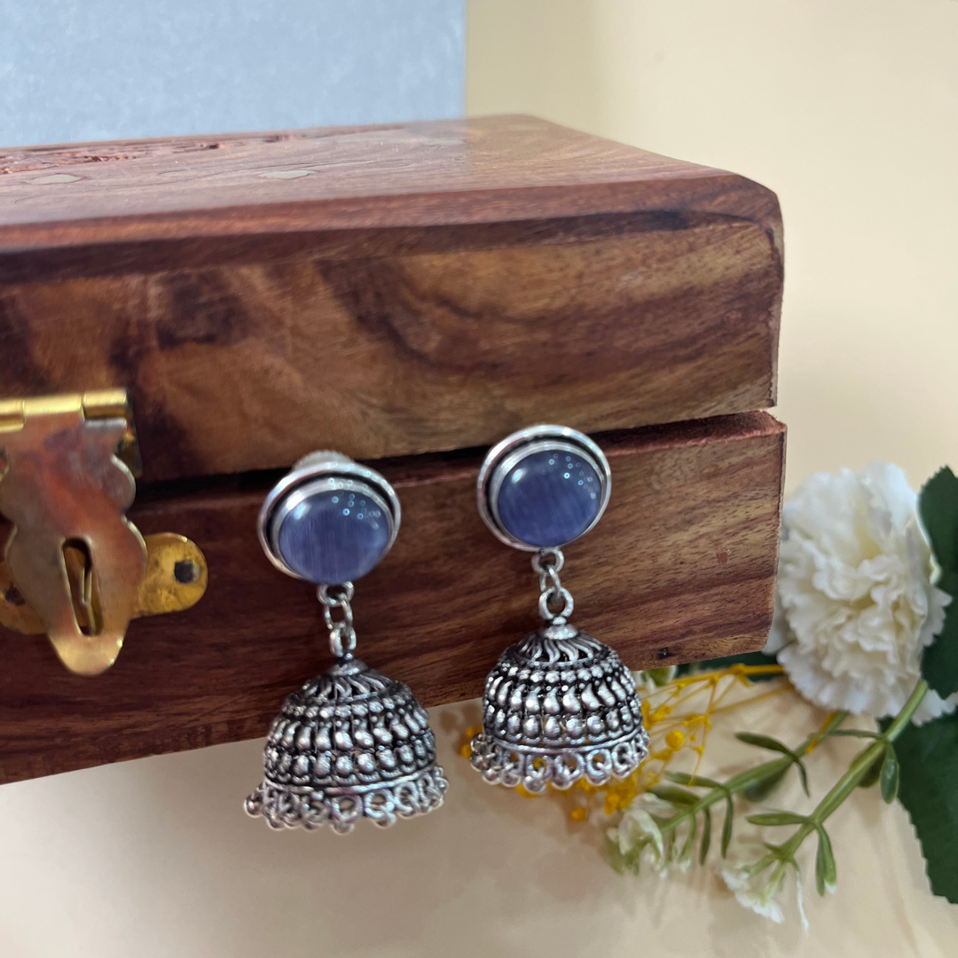 Lavender Stone Jhumki Earring