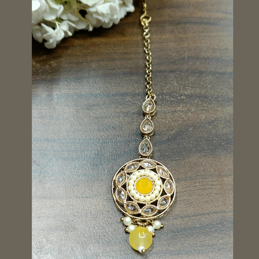 Polki Kundan Maang Tikka