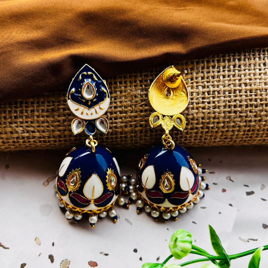 Classy Meenakari Dome Jhumkas Earrings