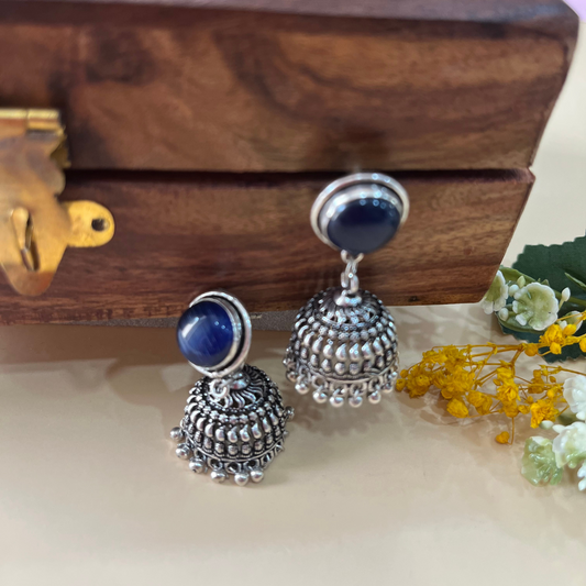 Navy Blue Jhumki Earring