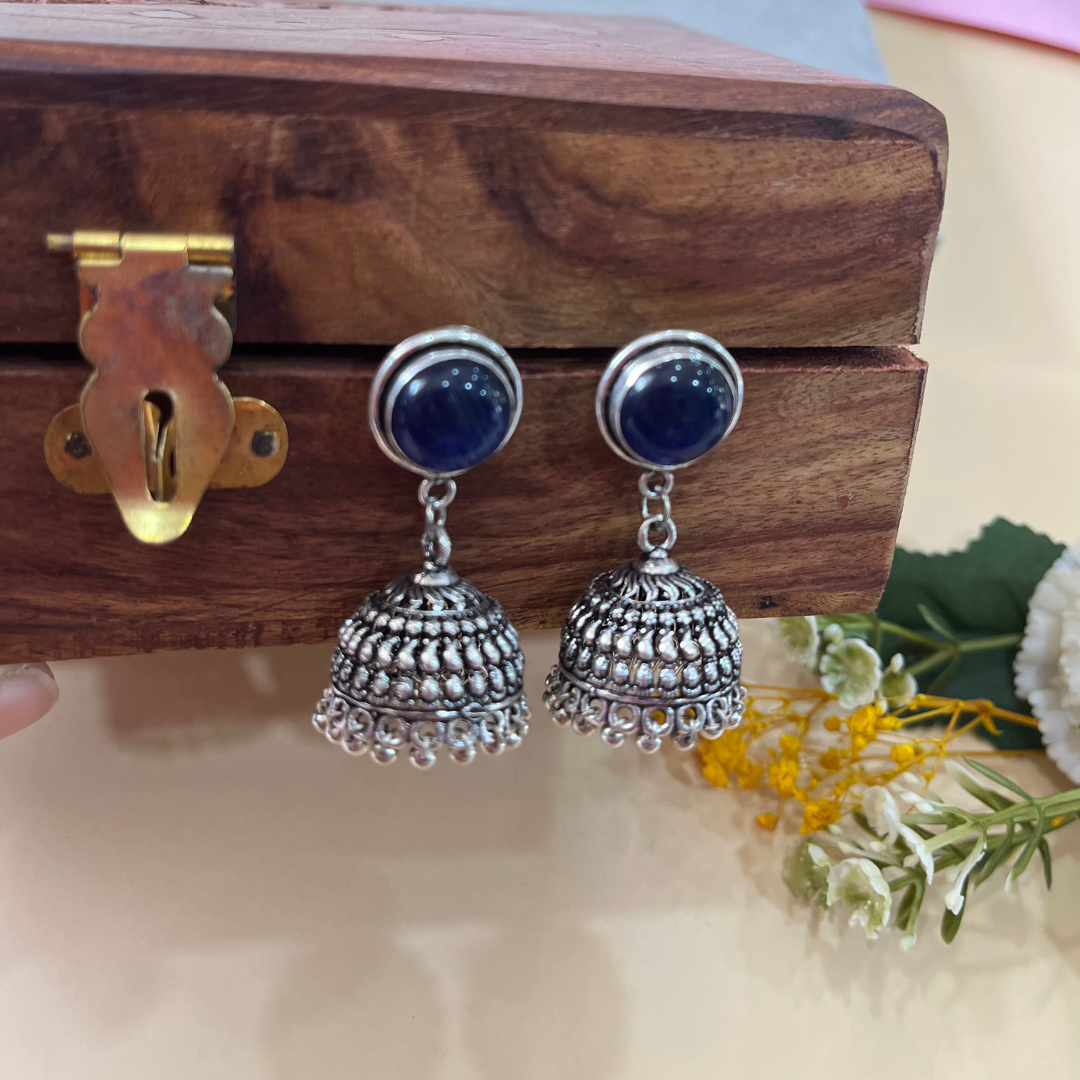 Navy Blue Jhumki Earring