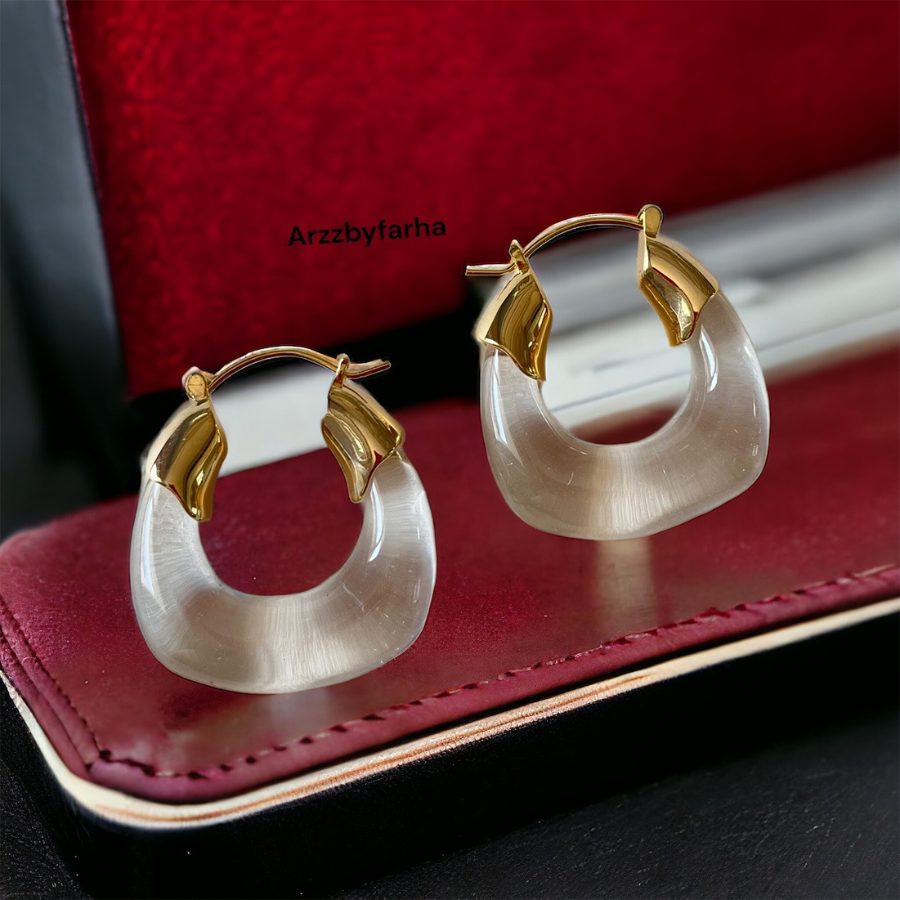 Luxe Resin Clear Hoop Earrings
