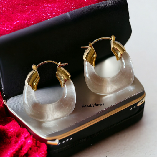 Luxe Resin Clear Hoop Earrings