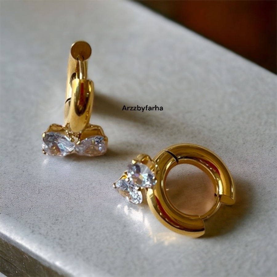 Luxe Gold Zirconia Earrings