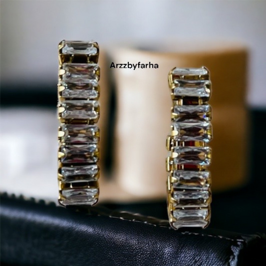 Luxe Crystal Zirconia Hoop Earrings