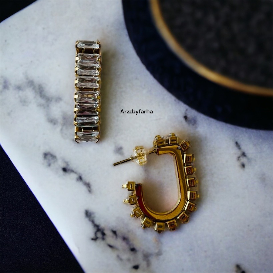 Luxe Crystal Zirconia Hoop Earrings