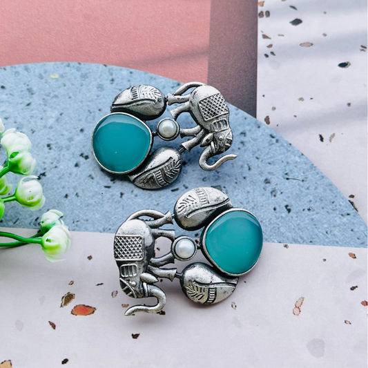 Elephant Turquoise Blue Studs
