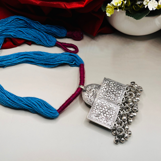 Oxidised Ghungroo Thread Necklace