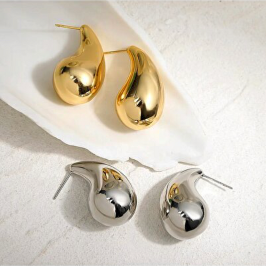 Teardrop Silver Studs