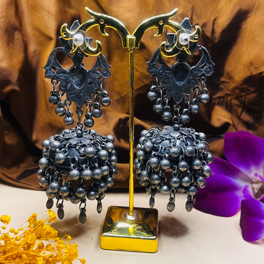 Dual Toned Oxidized Jhumkas