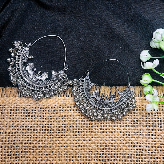 Silver-Toned Contemporary Small Hoop Earrings