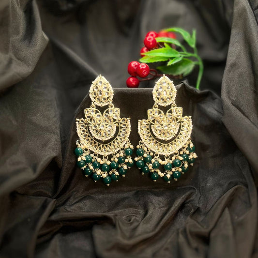 Green Kundan Earrings