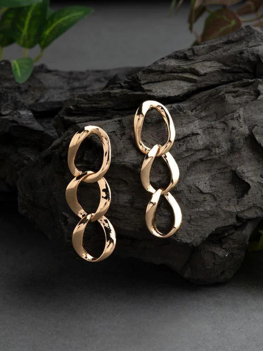 Gold Plated Chain Linked Western Earring