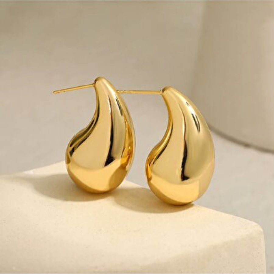 Teardrop Gold Studs