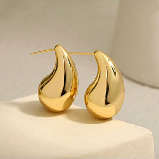 Teardrop Gold Studs