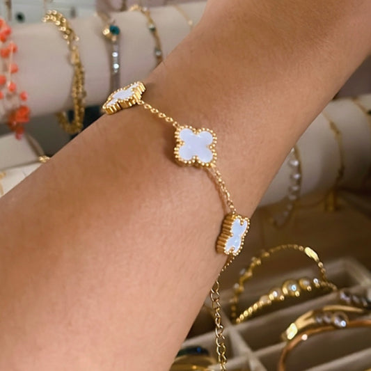 White Clover Chain Bracelet