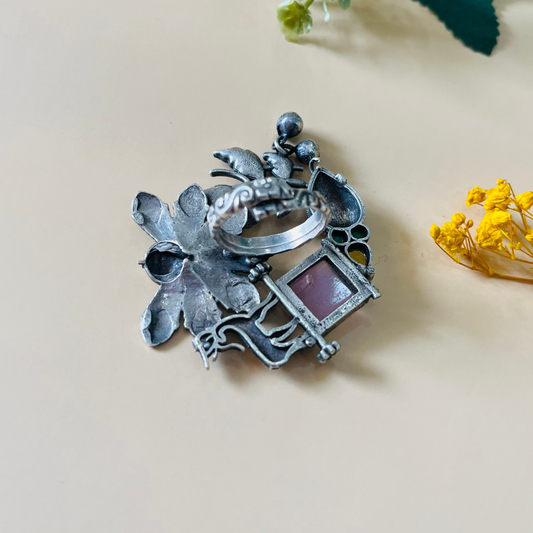 Oxidised Adjustable Finger Ring