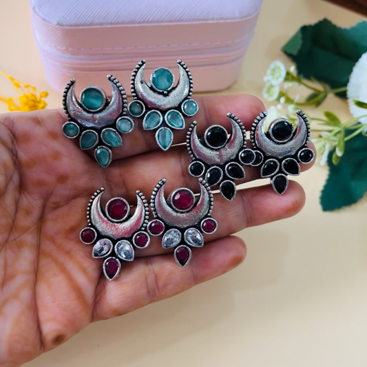 Black Crescent Hook Earring