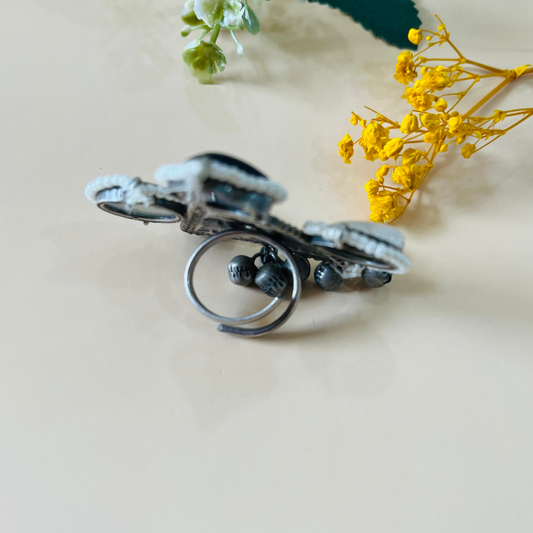 Oxidised Adjustable Finger Ring