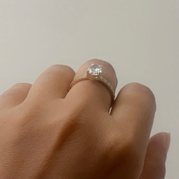 Diamond Zircon Gold Ring