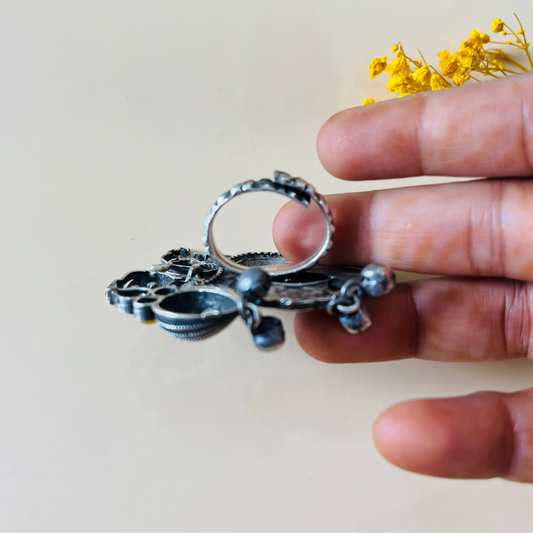 Oxidised Adjustable Finger Ring