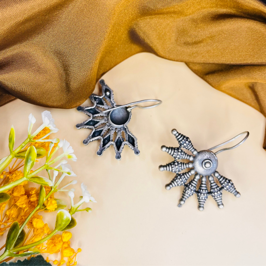 Oxidised Silver Drop Earrings