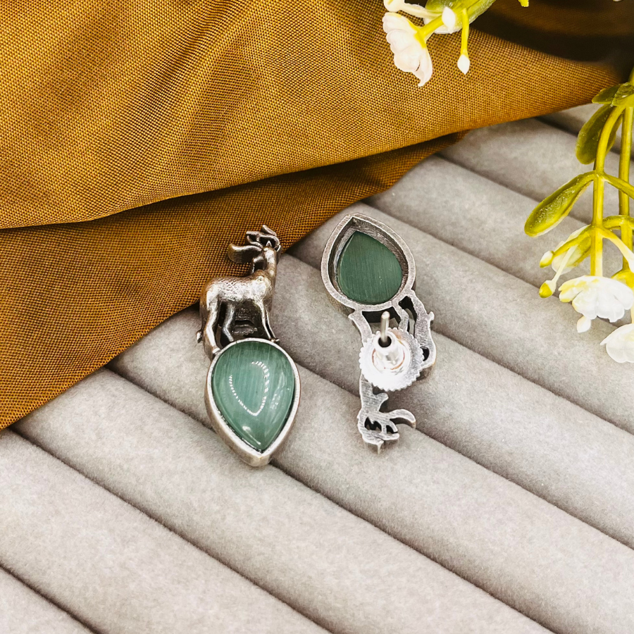 Silver Deer Studs Earrings