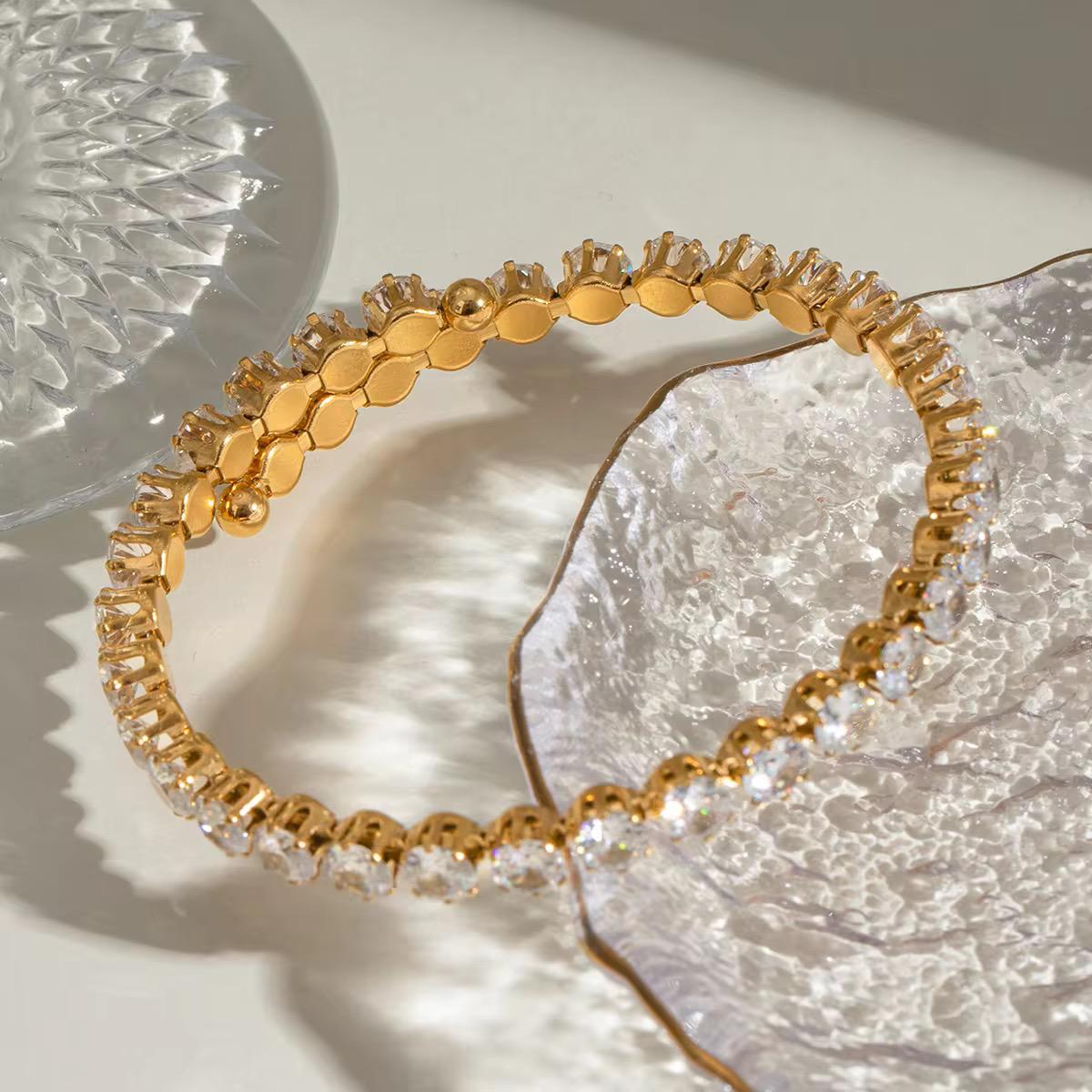 18K Gold Diamond Adjustable Bracelet