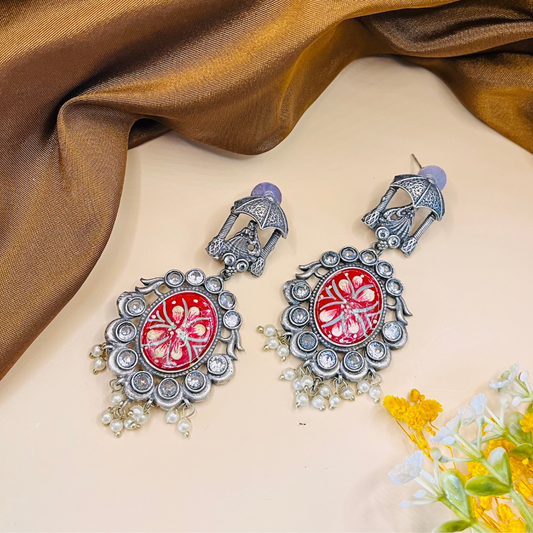 Silver Oxidized Doli Designer Earrings