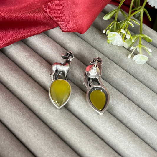 Silver Deer Studs Earrings